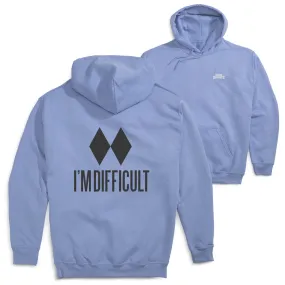 Skiing Hooded Sweatshirt - I'm Difficult (Back Design) 